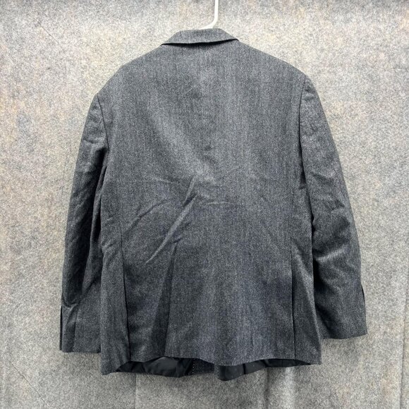 Tommy Hilfiger Blazer Men 46R Gray Suit Dress Jacket Wool Sports herringbone - Picture 11 of 12